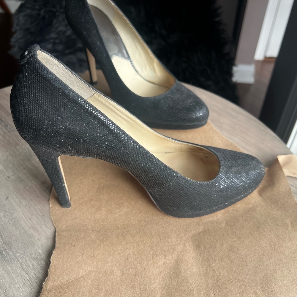 Michael Kors black shimmer platform shoes